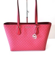 Michael Kors Sheila Large Multifunction Tote Shopper Handbag MK Logo Dar... - $120.81