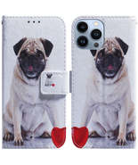 Colorful Pug Design Flip Leather Case for iPhone 15 Pro Max - £17.66 GBP
