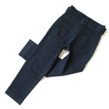 NWT Anthropologie Cartonnier Side Zip Belted Stretch Denim Tapered Crop Jeans 0 - £33.57 GBP
