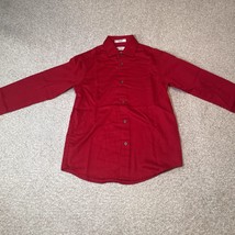 Calvin Klein Boys Long Sleeve Button Down Sateen Dress Shirt Size 12 Red - £6.37 GBP