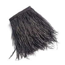 2 Yards 5-6Inch Black Ostrich Feathers Trim Fringe For Diy Dress Sewing Crafts C - £24.29 GBP