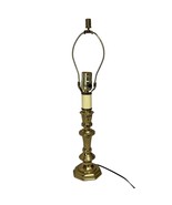 Vintage Mid Century Modern Brass Candlestick Table Lamp 19&quot; Tall - $38.89 CAD