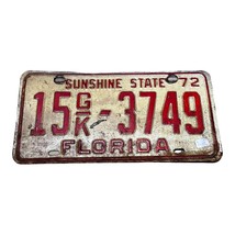 Vintage 1972 Florida Sunshine State Collectible License Plate Original # 15 g/k - £22.28 GBP