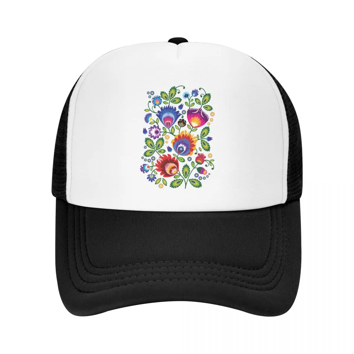 Poland Folk Flowers Trucker Hat Polish Floral Print Baseball Cap Snapbac... - £10.97 GBP