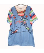 Chucky Good Guys Mens XL Costume T-Shirt With Striped Sleeves - $302.68 MXN
