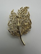 Vintage Gerrys Gold Floral Leaf Brooch 6.5cm - £9.54 GBP