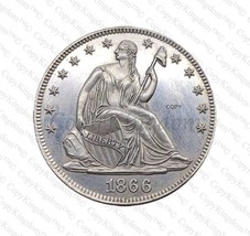 1866 S Seated Liberty Half Dollar Rare Key Date COPY coin - £11.84 GBP
