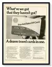 Pan Am Take Off Travel Credit Card Print Ad Vintage 1970 Magazine Advertisement - £7.63 GBP