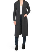 NWT TAHARI 2 Pocket 100% Cashmere Dark Gray Duster Cardigan size XS - $249.73 CAD