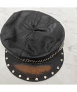 VTG  Harley Davidson Captains Leather Hat Patch Chain Village People USA - $69.99