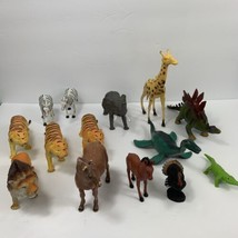Lot of 14 Safari Animals Boley Nature World Plastic Realistic Zoo Cake Toppers - £19.42 GBP