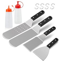 Griddle Accessories, 6-Piece Metal Spatula Set Stainless Steel With Rive... - $32.29