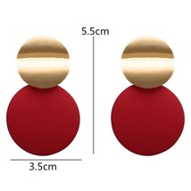 Fashion Statement Earrings Black White Gold Round Circle Geometric Earri... - £6.50 GBP