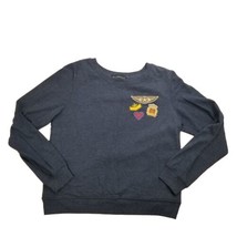 DEREK HEART Patches Sweatshirt Juniors Sz L Top Military Air Force Theme... - $10.44
