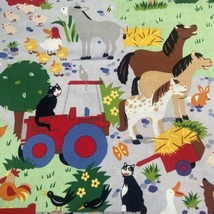 Old MacDonald Farm Fabric Material Alexander Henry 1998 Animals Tractor 43 X 140 - £61.66 GBP