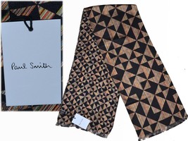 PAUL SMITH Scarf Man 100% Silk EVEN - 85% PS55 T0G - $126.69