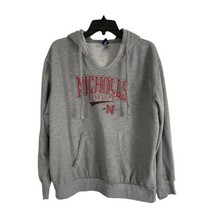 Nicholls Womens Sweat Shirt Adult Size 2xl Gray/Red Hoodie Pockets Colonesl - £21.95 GBP