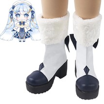 V Hatsune Miku SNOW MIKU Anime Black and White Cosplay Boots Shoes - £45.69 GBP