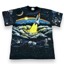 Vtg Art Unlimited Space Exploration Shirt All Over Print Tee NASA Size M 20x26” - $79.17