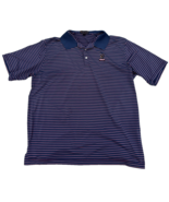 Peter Millar XXL Blue Striped Poly/Spandex Golf Shirt Shinnecock Hills - $80.84 CAD
