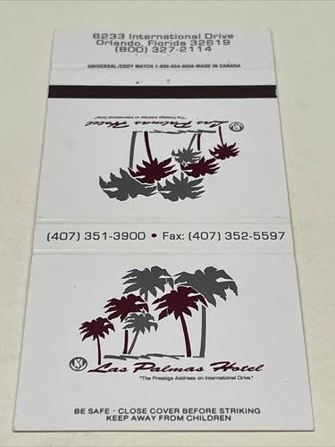 Matchbook Cover  Las Palmas Hotel   Orlando, Florida  Unstruck  gmg Item image 4