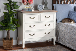 Carwyn Two-Tone White and Oak Finished 4-Drawer Accent Storage Cabinet - $4,846.97 MXN