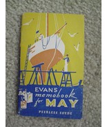 Small Vintage 1956 Booklet Evans Memo book for May - £14.76 GBP