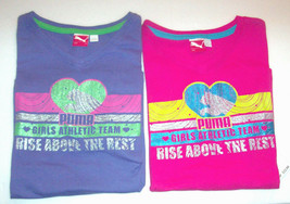 Puma Girls Tshirts Rise Above the Rest Pink Purple Various Sizes to Choo... - £8.25 GBP