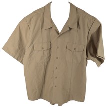 DSCP Khaki Uniform Shirt Military Mens 4XL XXXXL Quarterdeck US NAVY SS ... - $34.65