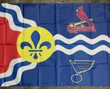 St. Louis Cardinals Blues Flag 3x5 ft Sports Banner Man-Cave - $15.99