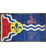 St. Louis Cardinals Blues Flag 3x5 ft Sports Banner Man-Cave - £12.52 GBP