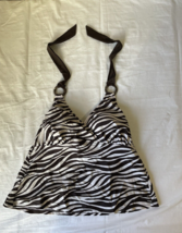 Mossimo Women&#39;s Brown and Beige Zebra Top Size 20W - e585 - €6,83 EUR