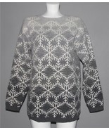 VTG Marisa Christina White Snowflakes Angora Blend Grey Ombre Long Sweat... - $53.32 CAD