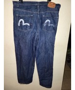 EVISU White seagull Japanese Salvage Baggy Denim  Jeans Size 42x33 Zippe... - €144,83 EUR
