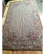 Vintage Silk and Wool Hand Knitted Area Rug, Elizabeth Bradley, Ex. Cond... - £98.41 GBP