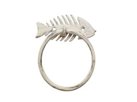 [Pack Of 2] Whitewashed Cast Iron Fish Bone Towel Holder 5.5&quot; - £35.40 GBP