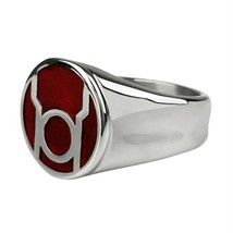 Red Lantern Symbol Stainless Steel Ring Red - £28.45 GBP