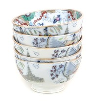 5 Antique Regout Timor Chinese Gold Rimmed Noodle Bowls Transferware BEA... - £158.06 GBP