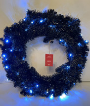 Hallmark Halloween 22” Midnight Black Wreath Halloween Lights Up W/Box New - £25.86 GBP