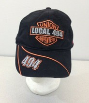 Carpenters Union Local 494 Hat Men&#39;s Black Cotton Hook &amp; Loop Baseball Hat - $11.77