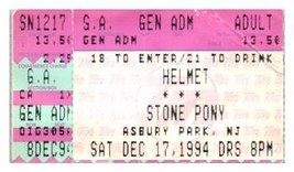 Helmet Concert Ticket Stub December 17 1994 Asbury Park New Jersey - £19.46 GBP