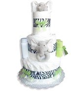 Safari Elephant Baby Diaper Cake - £98.07 GBP