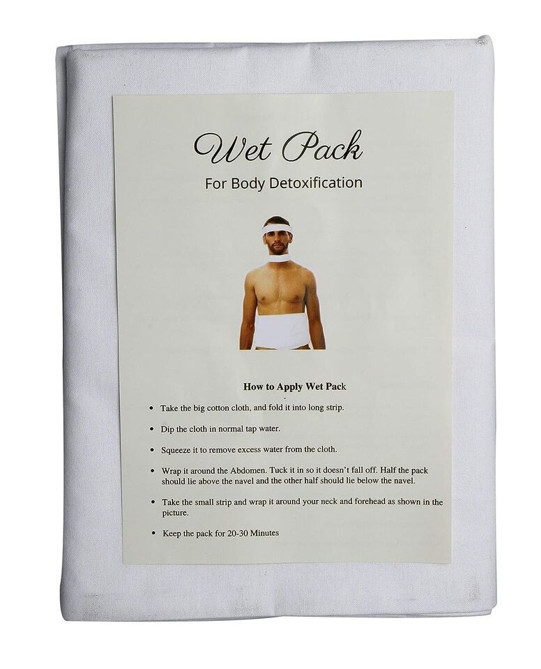 Natural Wet Pack Cotton Patti Satvik life style Body Detox | Place on He... - $29.86