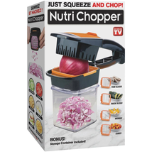 Nutri Chopper w/Storage Container ~ As Seen On TV ~ Just Squeeze &amp; Chop - £20.92 GBP