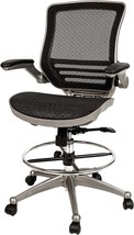 Flash Furniture Mid-Back Transparent Black Mesh Drafting Chair with, Up Arms - £238.20 GBP