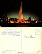 Illinois Chicago Buckingham Memorial Fountain Grant Park Sunset Vintage Postcard - £7.51 GBP