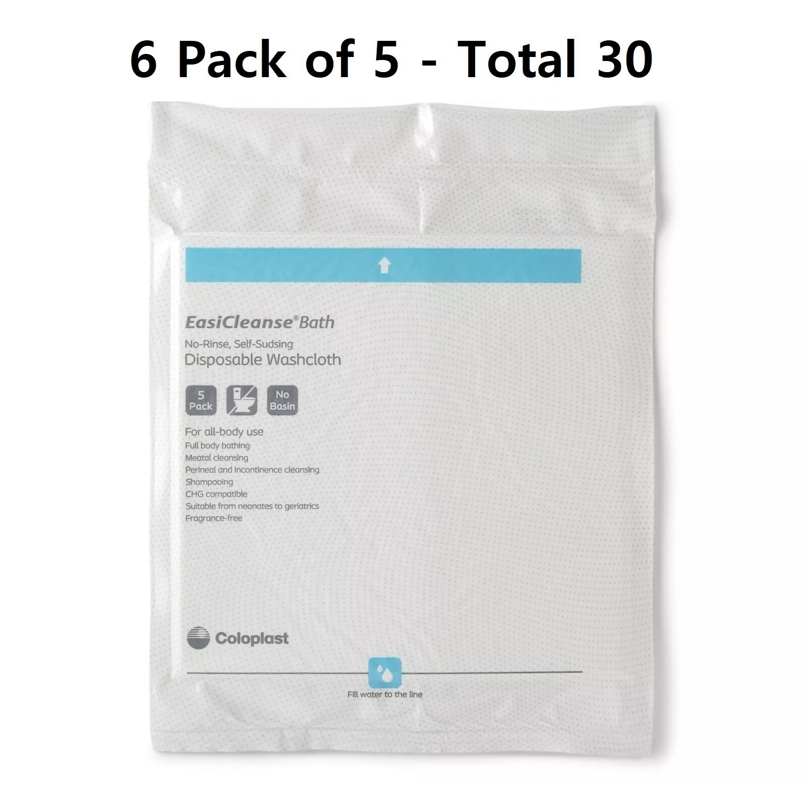 30 Ct, No-Rins Bedside-Care EasiCleanse Rinse-Free Bath Wipe body wash U... - $28.70
