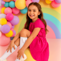 Jefferies Socks Girls Satin Bow Scallop Lace Trim Cotton Dress School Kn... - $11.49