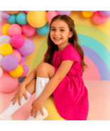 Jefferies Socks Girls Satin Bow Scallop Lace Trim Cotton Dress School Kn... - €9,83 EUR