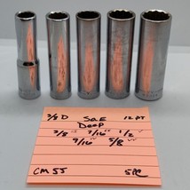 CRAFTSMAN SAE 5pc. 3/8&quot; Drive 12pt DEEP SOCKET SET 3/8-5/8&quot; USA -EE-VV - $465.60 MXN